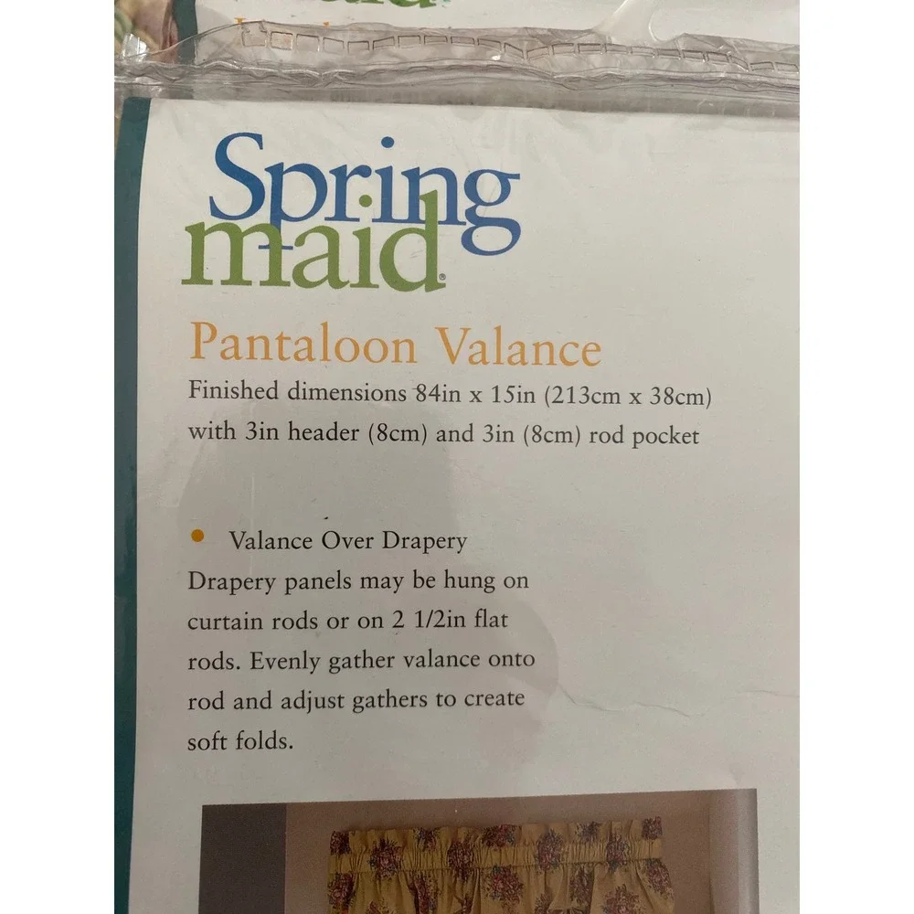 VTG 80's Springmaid  Floral Curtain Panel Pair 80x84 & 2 Pantaloon Valances NEW